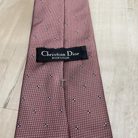 Vintage VTG Christian Dior Monsieur 100%‎ All Silk Tie Necktie - Picture 4 of 6